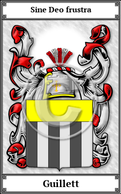 Guillett Family Crest Download (JPG)  Book Plated - 150 DPI