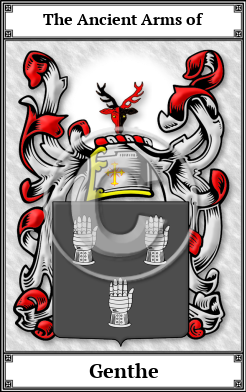 Genthe Family Crest Download (JPG)  Book Plated - 150 DPI