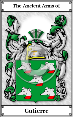 Gutierre Family Crest Download (JPG)  Book Plated - 150 DPI