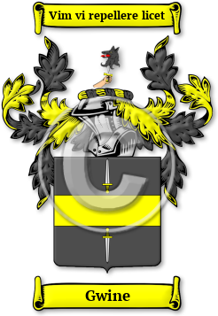 Gwine Family Crest Download (jpg) Legacy Series - 150 DPI