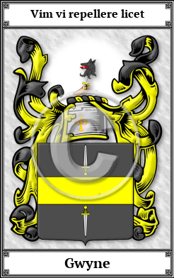 Gwyne Family Crest Download (JPG)  Book Plated - 150 DPI