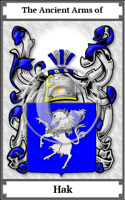 Hak Family Crest Download (JPG)  Book Plated - 150 DPI