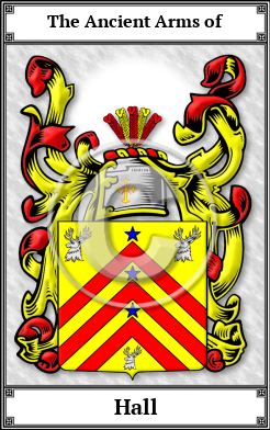 Hall Family Crest Download (JPG)  Book Plated - 150 DPI