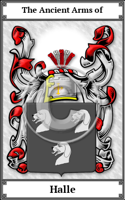 Halle Family Crest Download (JPG)  Book Plated - 150 DPI