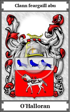 O'Halloran Family Crest Download (JPG)  Book Plated - 150 DPI