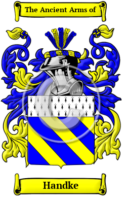 Handke Family Crest/Coat of Arms