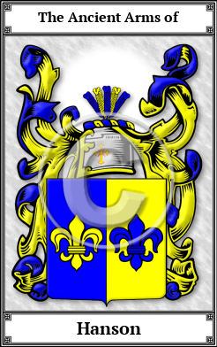 Hanson Family Crest Download (JPG)  Book Plated - 150 DPI