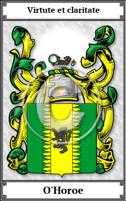 O'Horoe Family Crest Download (JPG)  Book Plated - 150 DPI