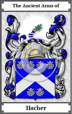 Hacher Family Crest Download (JPG)  Book Plated - 150 DPI