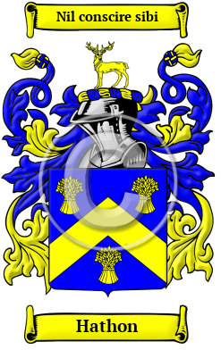 Hathon Family Crest/Coat of Arms