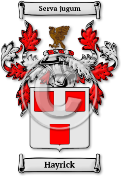 Hayrick Family Crest Download (jpg) Legacy Series - 150 DPI