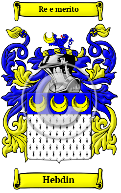 Hebdin Family Crest/Coat of Arms