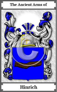 Hinrich Family Crest Download (JPG) Book Plated - 600 DPI