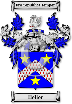 Helier Family Crest Download (jpg) Legacy Series - 150 DPI