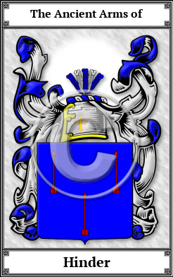 Hinder Family Crest Download (JPG) Book Plated - 600 DPI