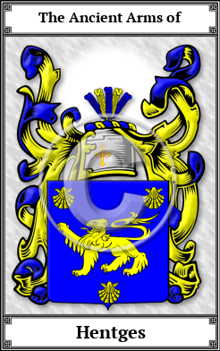Hentges Family Crest Download (JPG)  Book Plated - 150 DPI