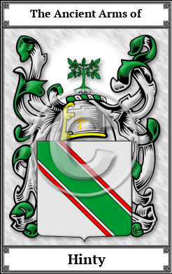 Hinty Family Crest Download (JPG)  Book Plated - 150 DPI