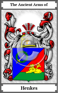 Henkes Family Crest Download (JPG)  Book Plated - 150 DPI