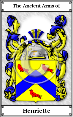 Henriette Family Crest Download (JPG) Book Plated - 600 DPI