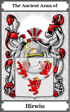 Hirwin Family Crest Download (JPG)  Book Plated - 150 DPI
