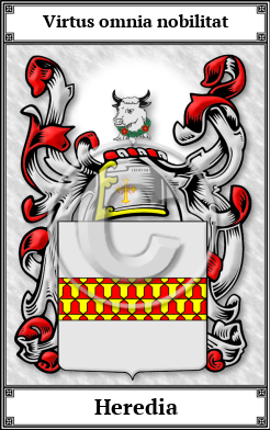 Heredia Family Crest Download (JPG)  Book Plated - 150 DPI