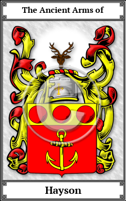 Hayson Family Crest Download (JPG)  Book Plated - 150 DPI
