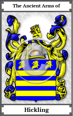 Hickling Family Crest Download (JPG)  Book Plated - 150 DPI