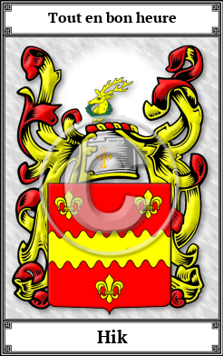 Hik Family Crest Download (JPG)  Book Plated - 150 DPI