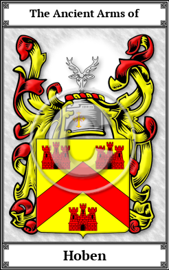 Hoben Family Crest Download (JPG)  Book Plated - 150 DPI