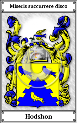 Hodshon Family Crest Download (JPG)  Book Plated - 150 DPI