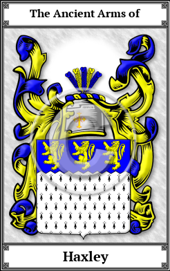 Haxley Family Crest Download (JPG)  Book Plated - 150 DPI