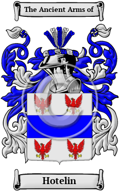 Hotelin Family Crest/Coat of Arms