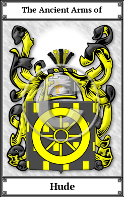 Hude Family Crest Download (JPG)  Book Plated - 150 DPI