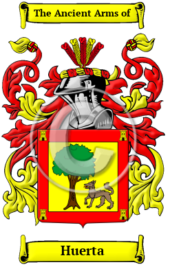 Huerta Family Crest/Coat of Arms