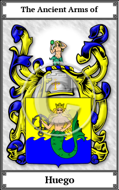 Huego Family Crest Download (JPG)  Book Plated - 150 DPI