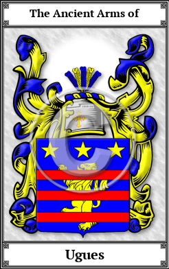 Ugues Family Crest Download (JPG)  Book Plated - 150 DPI
