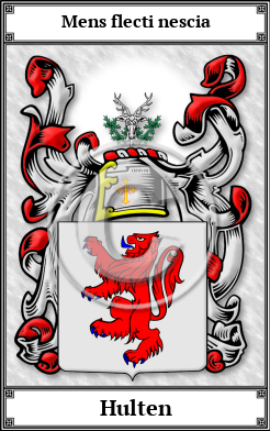 Hulten Family Crest Download (JPG)  Book Plated - 150 DPI