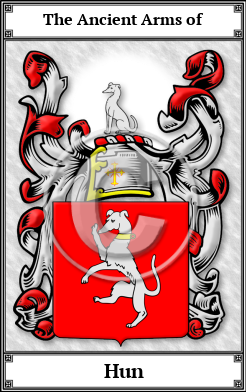 Hun Family Crest Download (JPG) Book Plated - 600 DPI