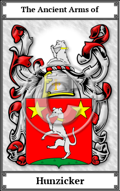 Hunzicker Family Crest Download (JPG)  Book Plated - 150 DPI