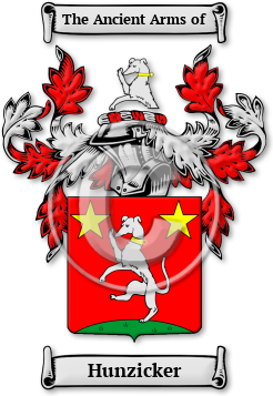 Hunzicker Family Crest Download (jpg) Legacy Series - 150 DPI