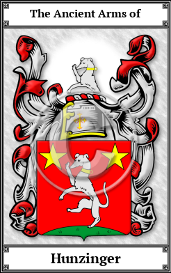 Hunzinger Family Crest Download (JPG)  Book Plated - 150 DPI