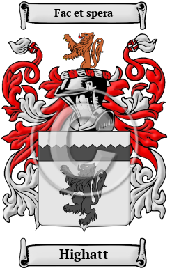 Highatt Family Crest/Coat of Arms