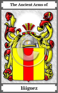 Iñiguez Family Crest Download (JPG)  Book Plated - 150 DPI