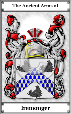 Iremonger Family Crest Download (JPG)  Book Plated - 150 DPI