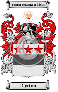 D'yrton Family Crest/Coat of Arms