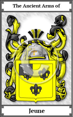 Jeune Family Crest Download (JPG) Book Plated - 600 DPI
