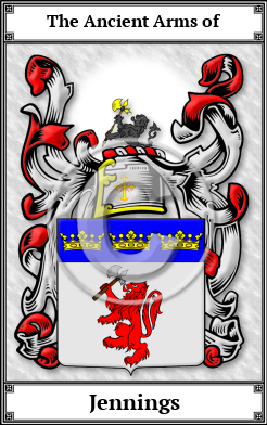 Jennings Family Crest Download (JPG)  Book Plated - 150 DPI