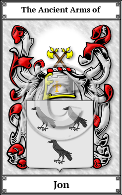 Jon Family Crest Download (JPG)  Book Plated - 150 DPI