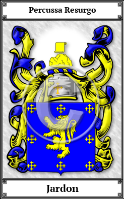 Jardon Family Crest Download (JPG)  Book Plated - 150 DPI