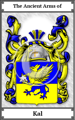 Kal Family Crest Download (JPG) Book Plated - 600 DPI